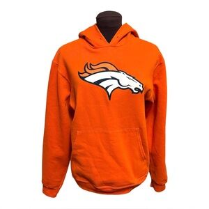 NFL Team Apparel Denver Broncos Womens Hooded Orange Sweatshirt size Small